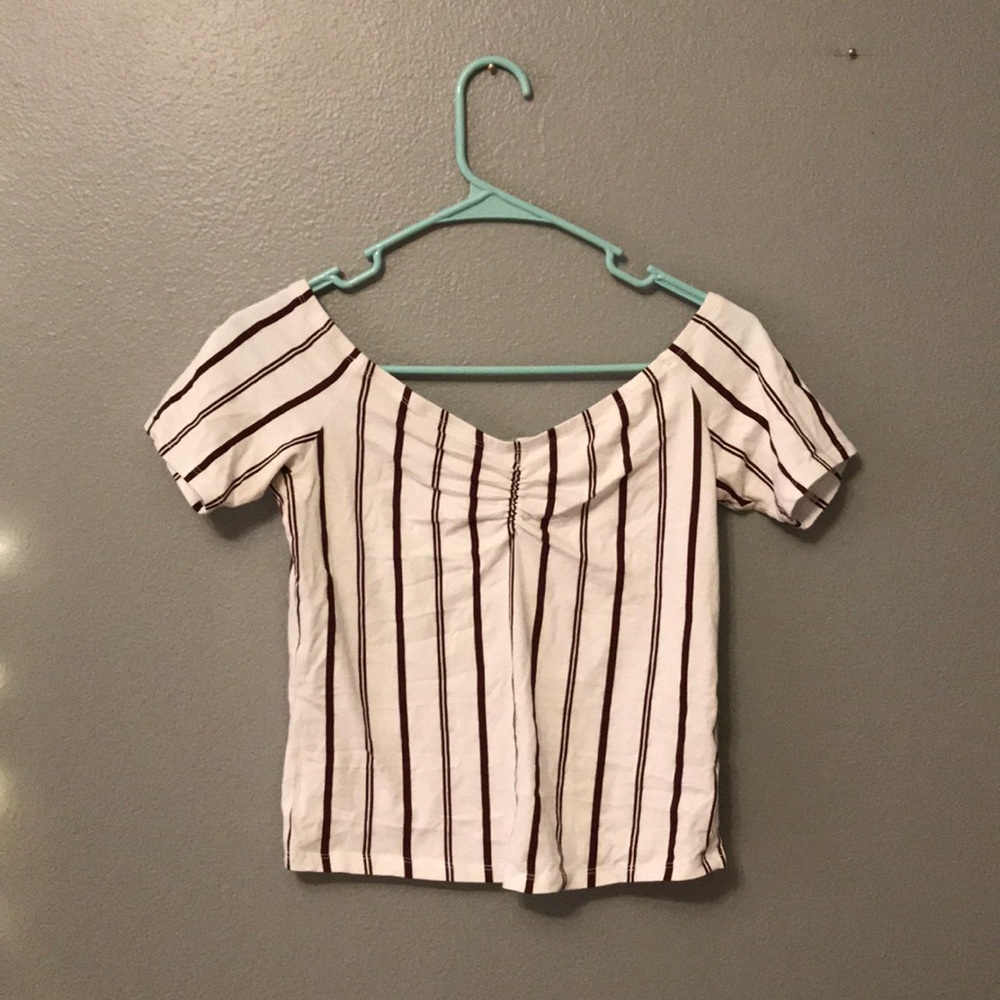 off the shoulder striped top